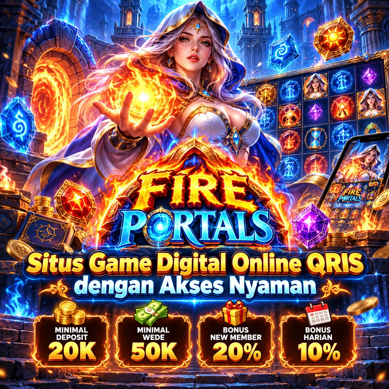 Thumbnail 1 of 3, Poster, RAJA01 = Situs Game Digital Online QRIS dengan Akses Nyaman designed and sold by RAJA01.